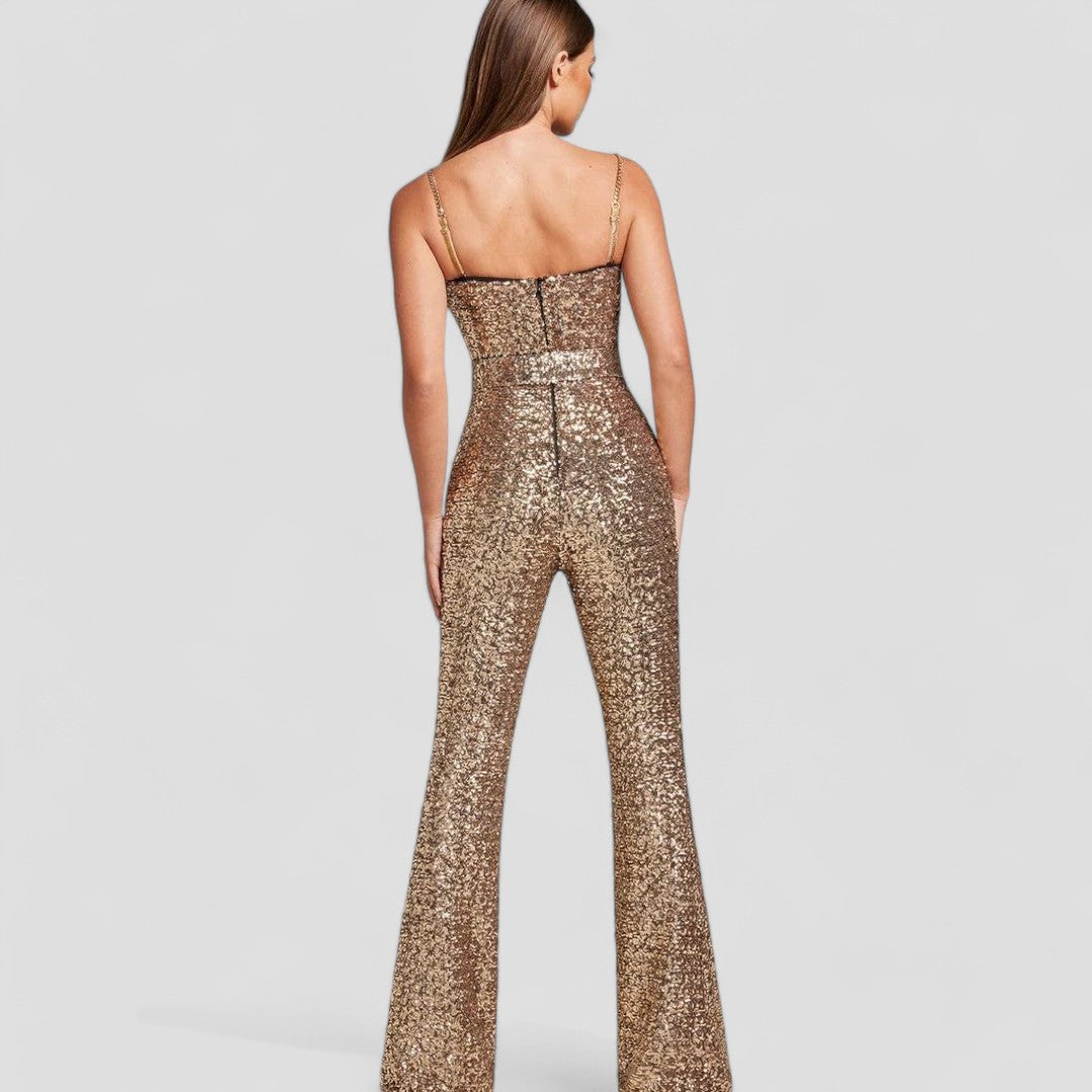 Utsvingt jumpsuit - Kvelds luksuspaljetter