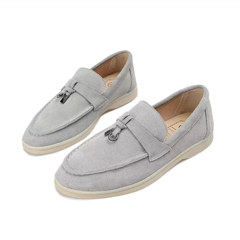 Vianne - Dame Stilfulle Behagelige Loafers Semsket Skinn