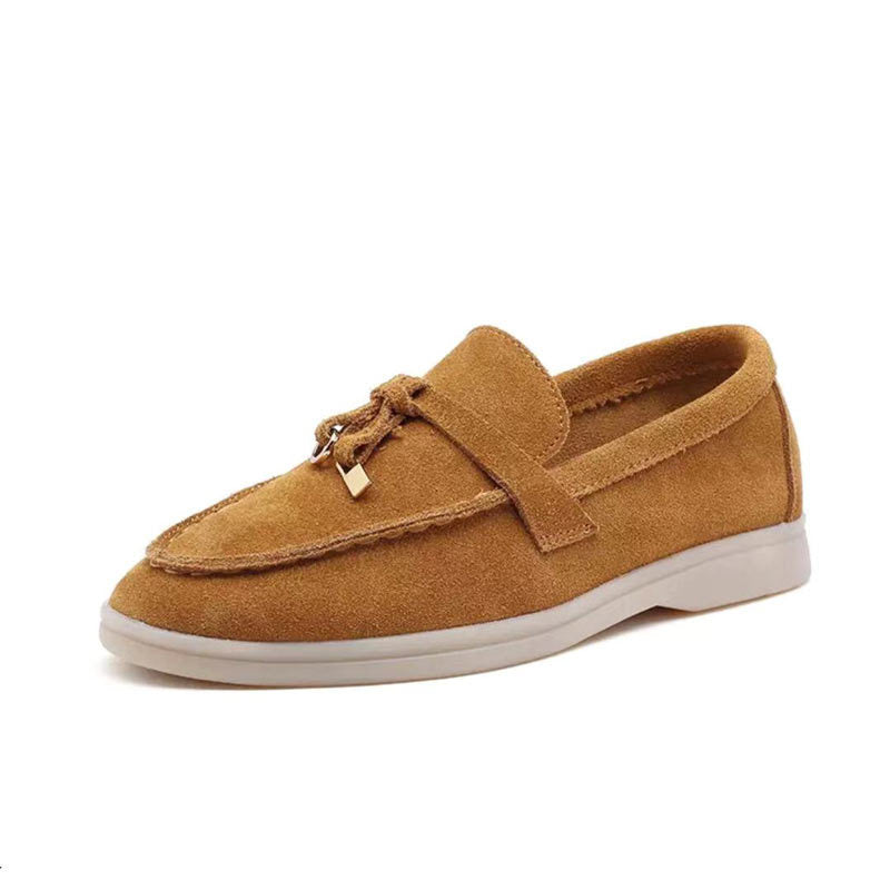 Vianne - Dame Stilfulle Behagelige Loafers Semsket Skinn